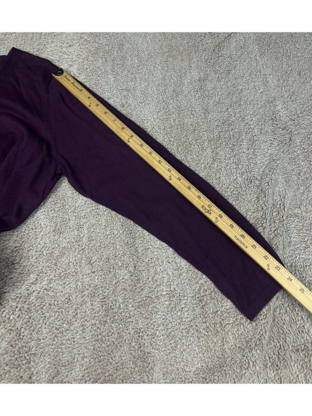 Talbots Factory Women's Plum Purple Fine Knit Cotton V-Neck Sweater XL New - Picture 6 of 9